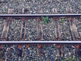 Eisenbahnschiene im Bahnhof foto