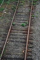 Eisenbahnschiene im Bahnhof foto