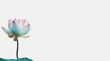 Wasser Tröpfchen schön Lotus Blume isoliert auf Weiß Hintergrund und Raum zum Botschaft. generativ ai. foto