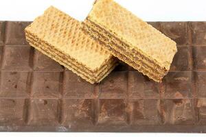 Wafer Keks dunkel Schokolade Bar foto