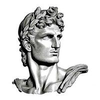 Skulptur von David durch Michelangelo, Kranz, ai Generation foto
