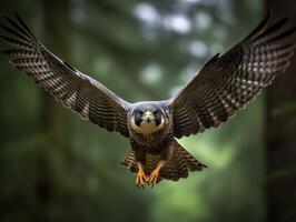 das Wanderfalke Falken tauchen Geschwindigkeit und Präzision im Bewegung foto