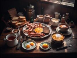 das Morgen Ruhm von ein klassisch Englisch Frühstück foto