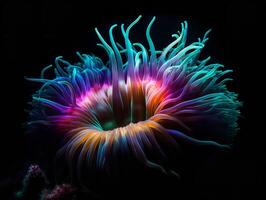 faszinierend Eleganz von das Meer Anemone im Ozean Tiefe foto