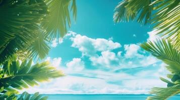 Sommer- tropisch natürlich Hintergrund. Illustration ai generativ foto