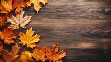 Herbst fallen Blätter Hintergrund. Illustration ai generativ foto
