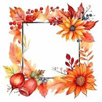 Aquarell Herbst Kranz isoliert. Illustration ai generativ foto