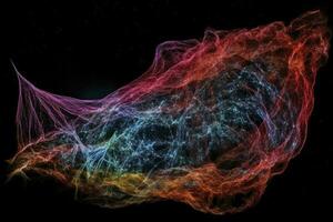 mit lange Expositionen und spezialisiert Filter zu Erfassung das bunt und detailliert Schleier Nebel, ein Supernova Rest im das Konstellation Cygnus, generieren ai foto