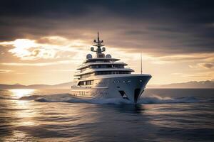 generativ ai Illustration von Superyacht, ai generativ foto