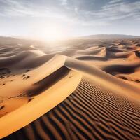 Sand Dünen im Nachspeisen ai generiert foto