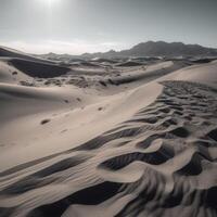 grau Sand Dünen im das Dessert ai generiert foto