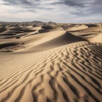 grau Sand Dünen im das Dessert ai generiert foto