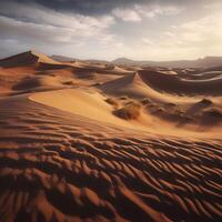 Sand Dünen im Nachspeisen ai generiert foto