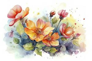 Aquarell Illustration von Blume, generieren ai foto