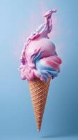 Rosa und Blau Eis Creme. Illustration ai generativ foto