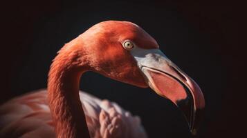 Rosa Flamingo. Illustration ai generativ foto