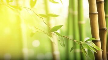 natürlich Hintergrund mit Bambus. Illustration ai generativ foto