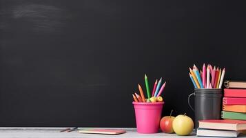 zurück zu Schule Hintergrund. Illustration ai generativ foto