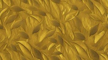Nahansicht von Gelb Blätter auf ein Ast , generieren ai foto