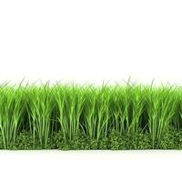 Grün Gras Feld isoliert auf Weiß Hintergrund, generieren ai foto