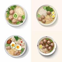 Bakso traditionell indonesisch Essen von Fleisch Ball und Nudel erstellt mit ai generiert foto