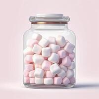 zäh Süßigkeiten oder Marshmallows sind weich. ai generiert foto