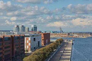 Ansicht der Stadt Kopenhagen in Dänemark während des bewölkten Tages