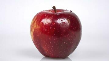 rot Apfel isoliert auf Weiß Hintergrund. frisch roh organisch Frucht, generieren ai foto