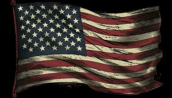 Illustration von das USA National Flagge, generieren ai foto