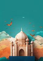 Poster zum indisch Unabhängigkeit Tag. Illustration ai generativ foto
