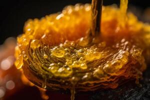 golden Harz konzentrieren Cannabis mit hoch thc generativ ai foto