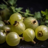 schließen oben von Gans Beeren ai generiert foto