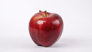 rot Apfel isoliert auf Weiß Hintergrund. frisch roh organisch Frucht, generieren ai foto