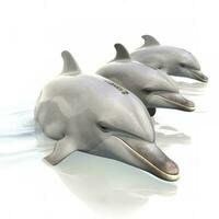 Delfin isoliert auf Weiß Hintergrund, generieren ai foto