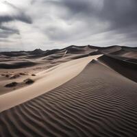 grau Sand Dünen im das Dessert ai generiert foto