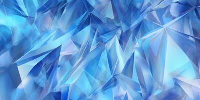 abstrakt Blau Hintergrund von Kristall Betrachtung ai generiert foto