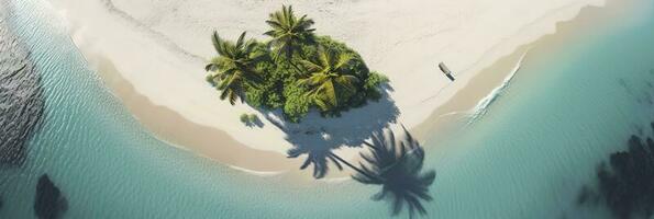 oben Aussicht entspannend Antenne Strand Meer Küste Sommer- Ferien Urlaub Wellen Surfen tolle Blau Ozean, generieren ai foto