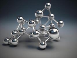abstrakt Molekül Modell- auf dunkel Hintergrund erstellt mit generativ ai Technologie. foto