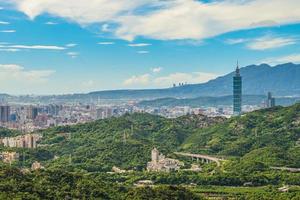 Panoramablick auf die Stadt Taipeh in Taiwan foto