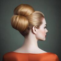 Foto von klassisch chignon ai generiert