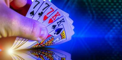 Könige und Sieben voll Haus Poker Spiel foto