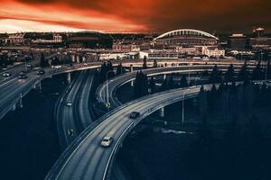 Seattle Autobahnen Überschneidung foto