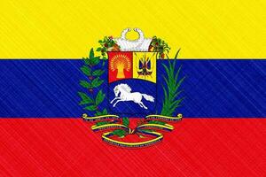 Flagge von das Venezuela auf ein texturiert Hintergrund. Konzept Collage. foto