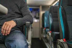 Passagier Sitzplätze Innerhalb Trainer Bus foto