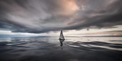 Hai und Fische im das Ozean ai generiert foto