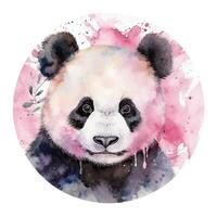 Aquarell Panda Aufkleber. Illustration ai generativ foto