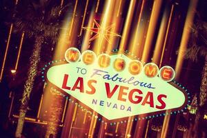 glühend las Vegas Zeichen foto