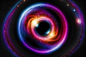 Raum Hintergrund. kosmisch Rätsel. Erfassen das Geheimnisse von ein schwarz Loch im Raum. generativ ai foto