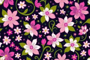schön Blumen- Muster. ein tolle Blumen- Muster Hintergrund. generativ ai foto