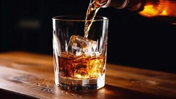 Gießen Whiskey in Glas Illustration ai generativ foto